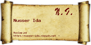 Nusser Ida névjegykártya